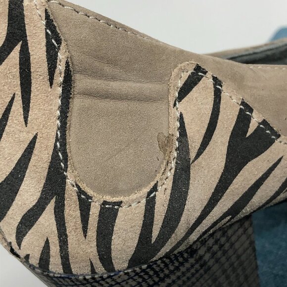 Maciejka Beige Zebra Print Block Heel Round Toe Shoes size 6 (EU 36) - Picture 13 of 16